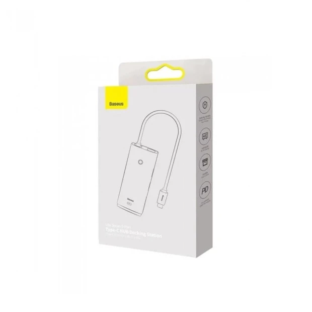 Переходник USB HUB Baseus Lite Series WKQX040001 (Type-C to HDMI + 3xUSB 3.0 + PD) (Чёрный)