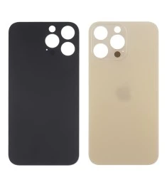 Заднее стекло корпуса для Apple iPhone 13 Pro Max Gold (золотое) маленький вырез..