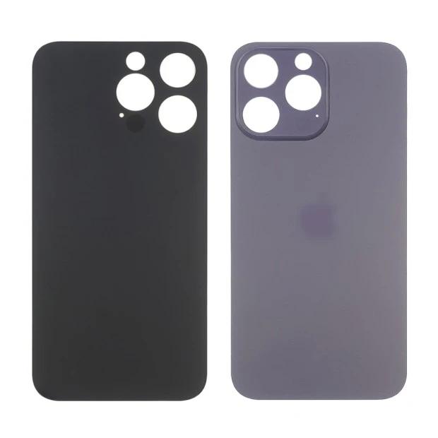 Заднее стекло корпуса для Apple iPhone 14 Pro Deep Purple (фиолетовое) маленький вырез под камеру
