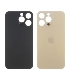 Заднее стекло корпуса для Apple iPhone 14 Pro Gold (золотое) маленький вырез под..