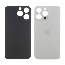 Заднее стекло корпуса для Apple iPhone 14 Pro Silver (белое) маленький вырез под камеру