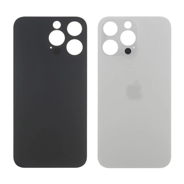 Заднее стекло корпуса для Apple iPhone 14 Pro Silver (белое) маленький вырез под камеру