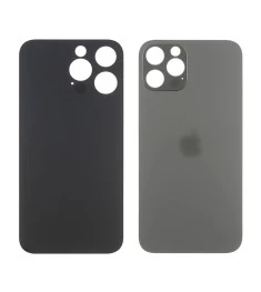 Заднее стекло корпуса для Apple iPhone 14 Pro Space Black (серое) маленький выре..