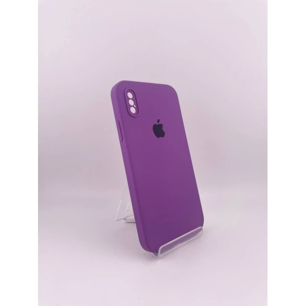 Чохол для iPhone X / XS з колекції Silicone Original Square RoundCam (Баклажановий)