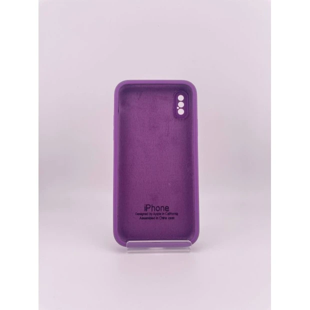Чохол для iPhone X / XS з колекції Silicone Original Square RoundCam (Баклажановий)
