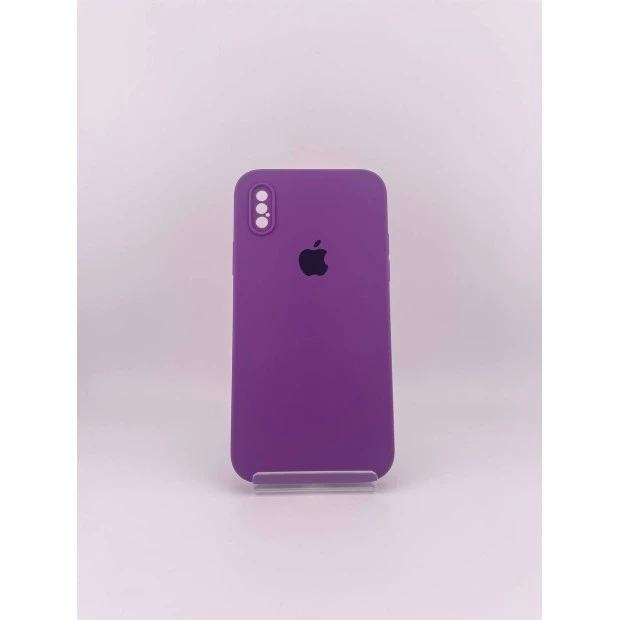 Чохол для iPhone X / XS з колекції Silicone Original Square RoundCam (Баклажановий)