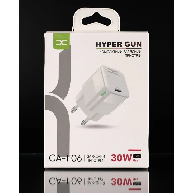 СЗП-адаптер DC CA-F06 GaN 30W (1Type-C) (Білий) D