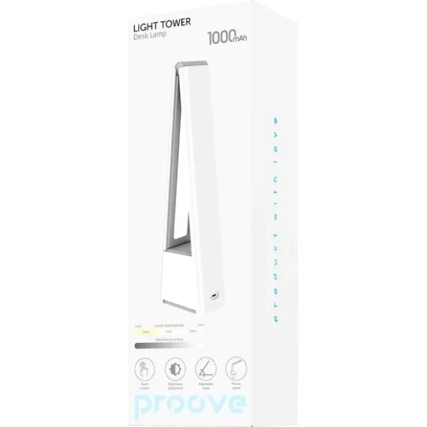 Настільна лампа Proove Light Tower 1200mAh (Біла)