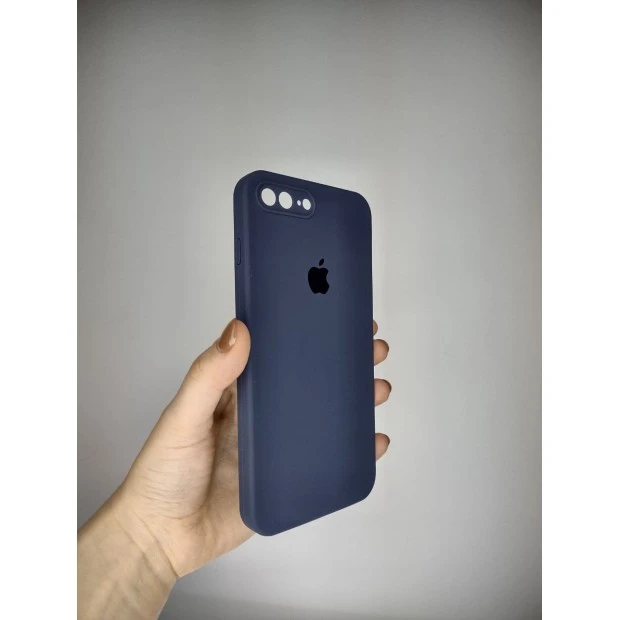 Силіконовий оригінальний квадратний захисний чохол для камери Apple iPhone 7 Plus  /  8 Plus (09) колір Midnight Blue.