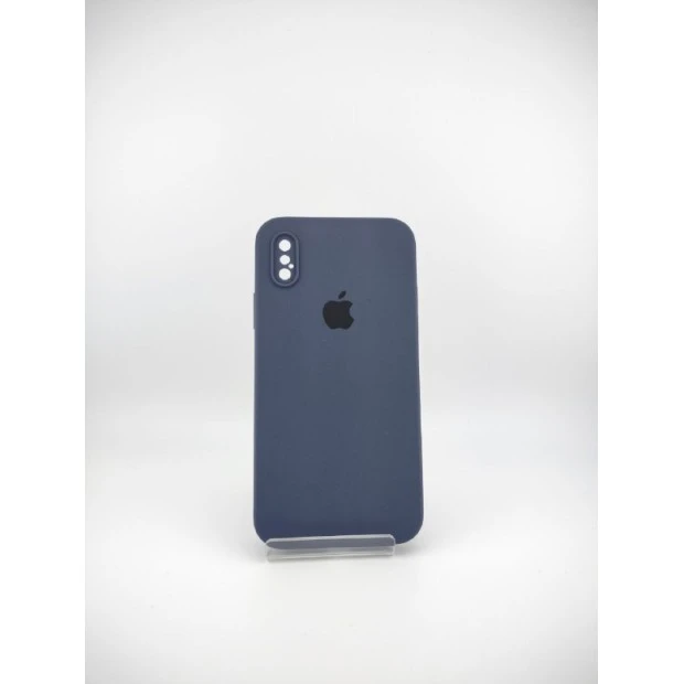 Силіконовий чохол оригінальний квадратний RoundCam для Apple iPhone X  /  XS (09) Midnight Blue