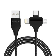 USB-кабель Joyroom S-L317 3 в 1 (Lightning  /  MicroUSB  /  Type-C) (Чорний)