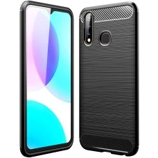 Силиконовый чехол Polished Carbon Vivo Y19 (Чёрный)