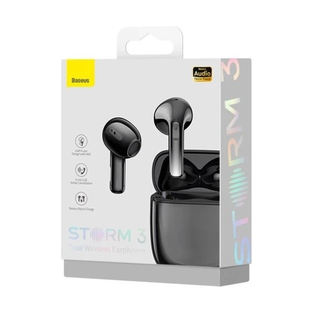 Беспроводные наушники-гарнитура вкладыши Baseus Storm 3 (Black)