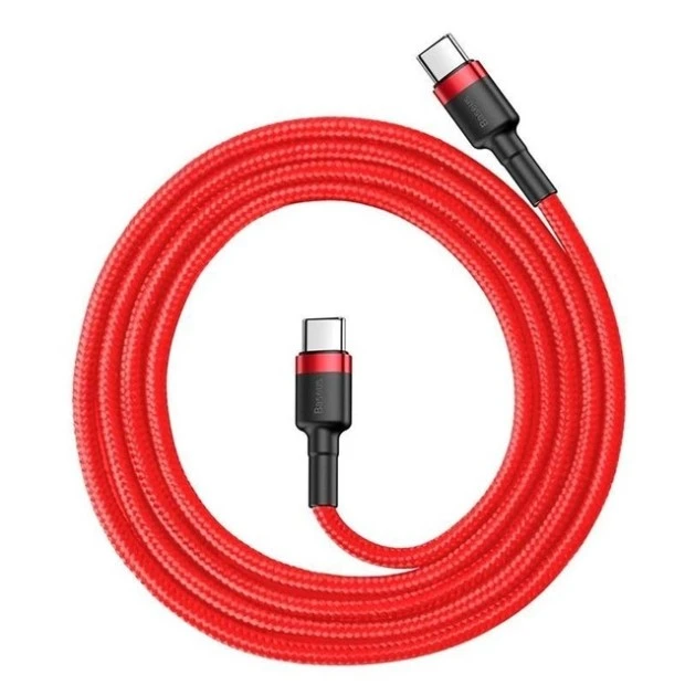USB-кабель Baseus серії Cafule 60W (2м) Червоний (Type-C на Type-C) CATKLF-H09