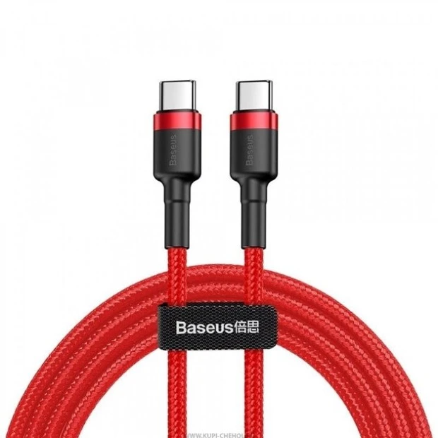 USB-кабель Baseus серії Cafule 60W (2м) Червоний (Type-C на Type-C) CATKLF-H09
