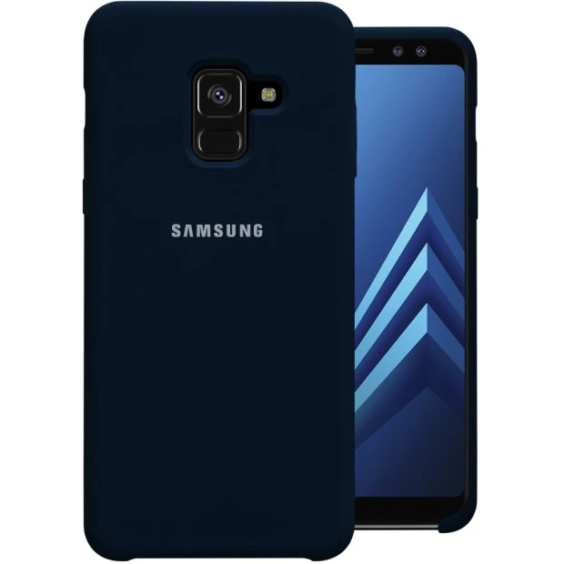 Силикон Original Case HQ Samsung Galaxy A8 (2018) A530 (Тёмно-синий)