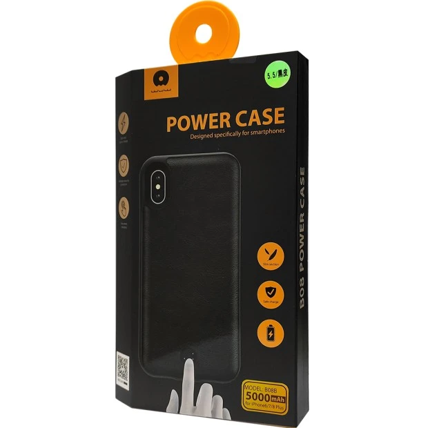 Чехол WUW Leather Case B08A PowerBank 5000mAh Apple iPhone 6 Plus / 6s Plus / 7 Plus / 8 Plus (Чёрный)