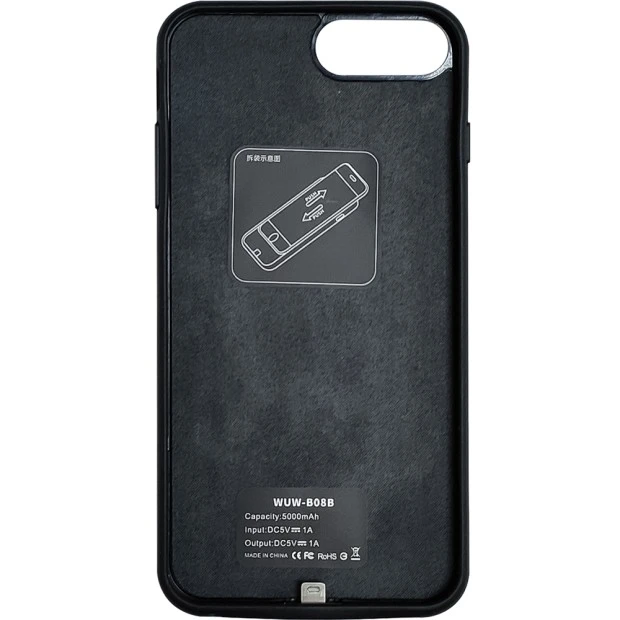Чехол WUW Leather Case B08A PowerBank 5000mAh Apple iPhone 6 Plus / 6s Plus / 7 Plus / 8 Plus (Чёрный)