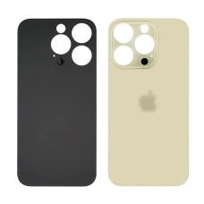 Заднее стекло корпуса для Apple iPhone 14 Pro Max Gold (золотистое) (Big Hole)