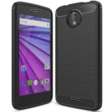 Силикон Polished Carbon Motorola Moto C Plus (Чёрный)