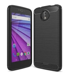 Силикон Polished Carbon Motorola Moto C Plus (Чёрный)