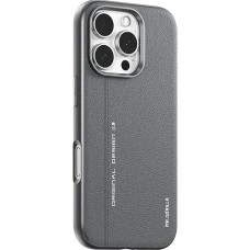 Накладка Blueo Premium Leather MagSafe Apple iPhone 16 Pro (Grey)