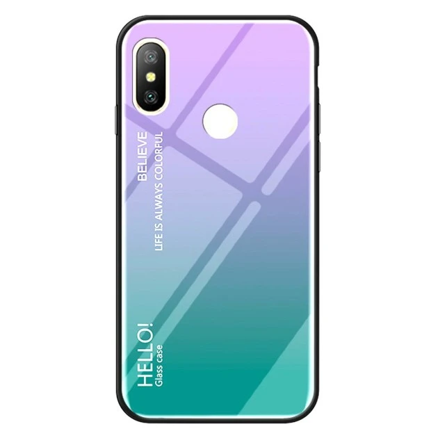 Накладка Glass Case Xiaomi Mi8 (голубой)