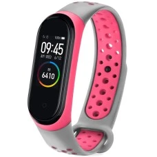 Ремешок Nike Style Xiaomi Mi Band 3 / Mi Band 4 (Серо-розовый)