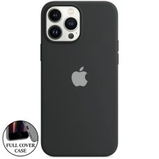 Оригінальний силіконовий круглий чохол для Apple iPhone 13 Pro Max (07) Чорний