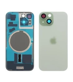 Заднее стекло корпуса для Apple iPhone 15 Green (зелёное) с рамкой и стеклом кам..