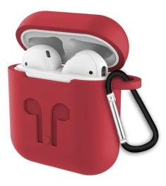Футляр для наушников Full Silicone Case Apple AirPods (26) Cherry