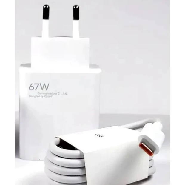 СЗУ-адаптер Xiaomi GaN 67W (1USB) + кабель Type-C (Белый)