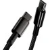 USB-кабель Baseus Tungsten Gold 100W (1m) (Type-C to Type-C) (Чорний) CATWJ-01 USB-кабель Baseus Tungsten Gold 100W (1m) (Type-C to Type-C) (Чорний) CATWJ-01