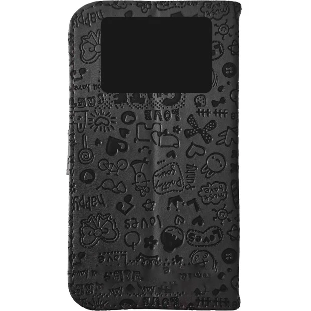 Чехол-книжка Universal Zool Fashion 4.3-4.8 (Чёрный)