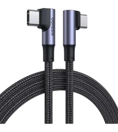 USB-кабель UGREEN US335 Angled 100W (1m) (Type-C to Type-C) (Black)