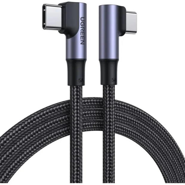 USB-кабель UGREEN US335 Angled 100W (1m) (Type-C to Type-C) (Black)