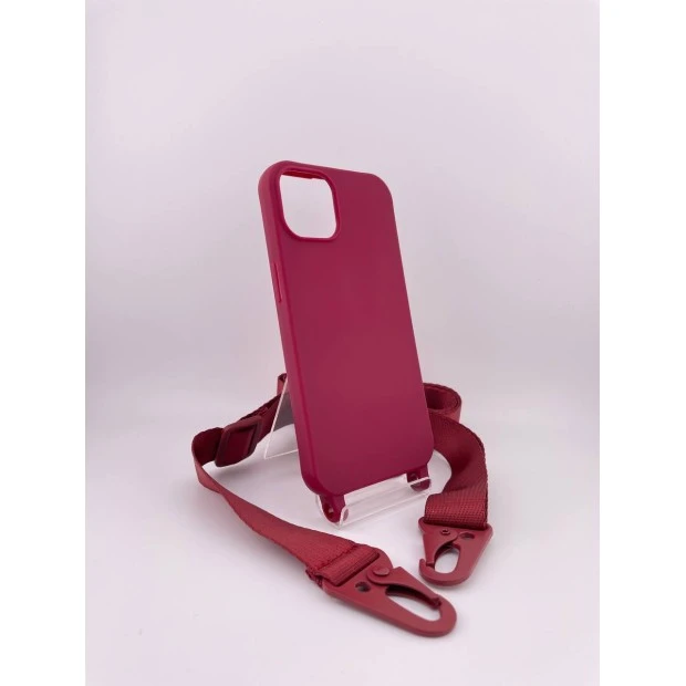 Чехол Silicone Case Shoulder Strap Apple iPhone 13 (Red)