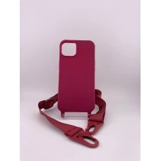 Чехол Silicone Case Shoulder Strap Apple iPhone 13 (Red)