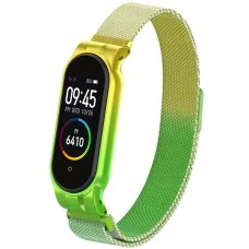 Ремешок Milanese Loop Gradient Xiaomi Mi Band 3 / Mi Band 4 (Зелёно-жёлтый)
