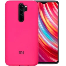 Силикон Original Round Case Logo Xiaomi Redmi Note 8 Pro (Малиновый)