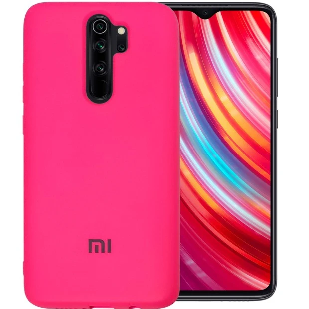 Силикон Original Round Case Logo Xiaomi Redmi Note 8 Pro (Малиновый)
