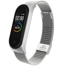 Ремешок Milanese Loop Lock Xiaomi Mi Band 3 / Mi Band 4 (Стальной)
