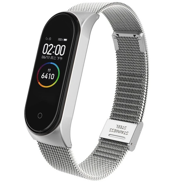 Ремешок Milanese Loop Lock Xiaomi Mi Band 3 / Mi Band 4 (Стальной)