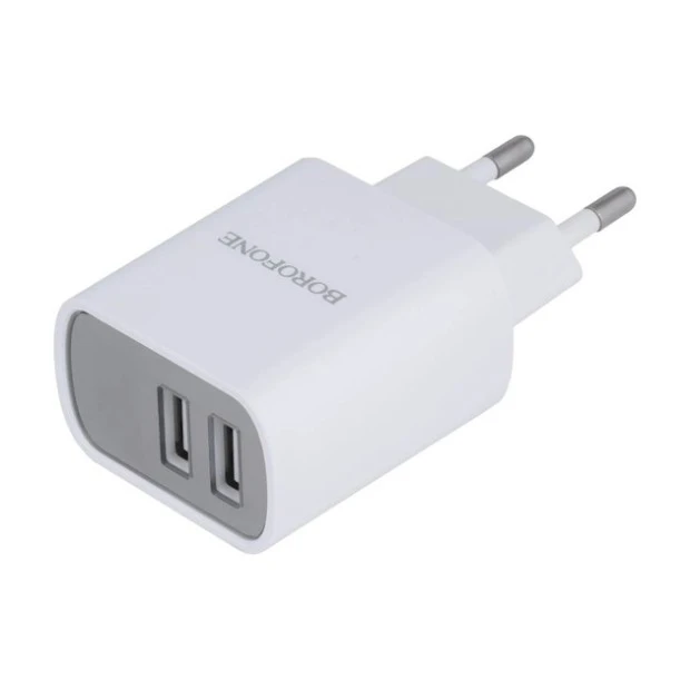 Power adapter USB Borofone BA58A Mighty PD 3.0 + Type-C (White).