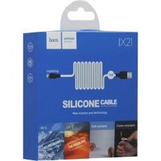 USB-кабель Hoco Silicone X21 (Lightning) (черно-белый)