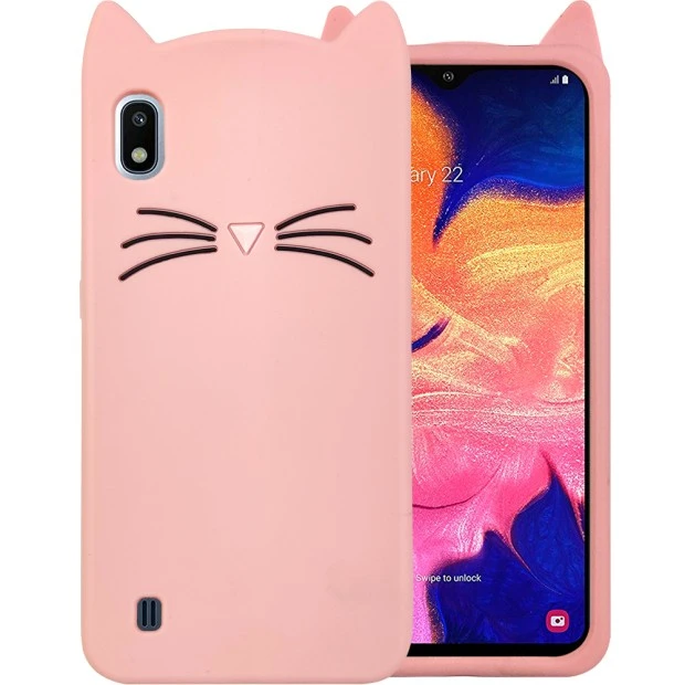 Силикон Kitty Case Samsung Galaxy A10 (2019) (Розовый)