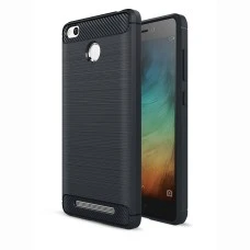 Силиконовый чехол Polished Carbon Xiaomi Redmi 3s / 3 Pro (Черный)