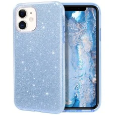 Силиконовый чехол Glitter Apple iPhone 11 (Голубой)