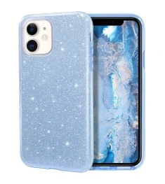 Силикон Glitter Apple iPhone 11 (Голубой)