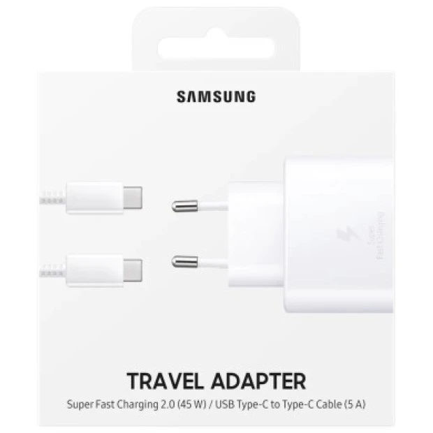 Samsung EP-TA845 45W Type-C Power Adapter + Type-C to Type-C Cable (White)